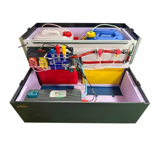 Dosiertreppe Anthrazitgrau RAL 7016, inkl. WPD-A4 mini pH/Redox + WLAN Modul