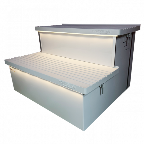 Dosiertreppe signalweiß RAL9003, inkl. WPD-A4 mini pH/Redox + WLAN Modul